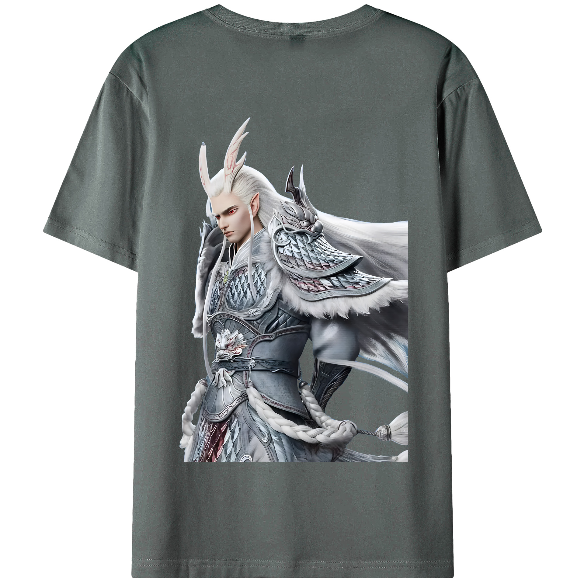 （画像用） Ne Zha 2 ナタ 魔童の大暴れ 綿100％半袖Tシャツ（背面プリント）